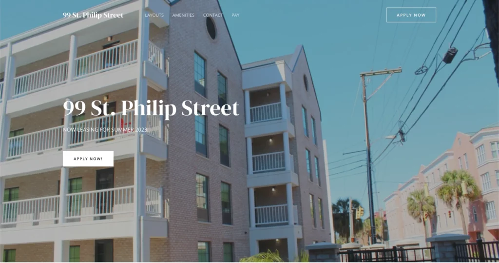 99 St Philip Street website showcase